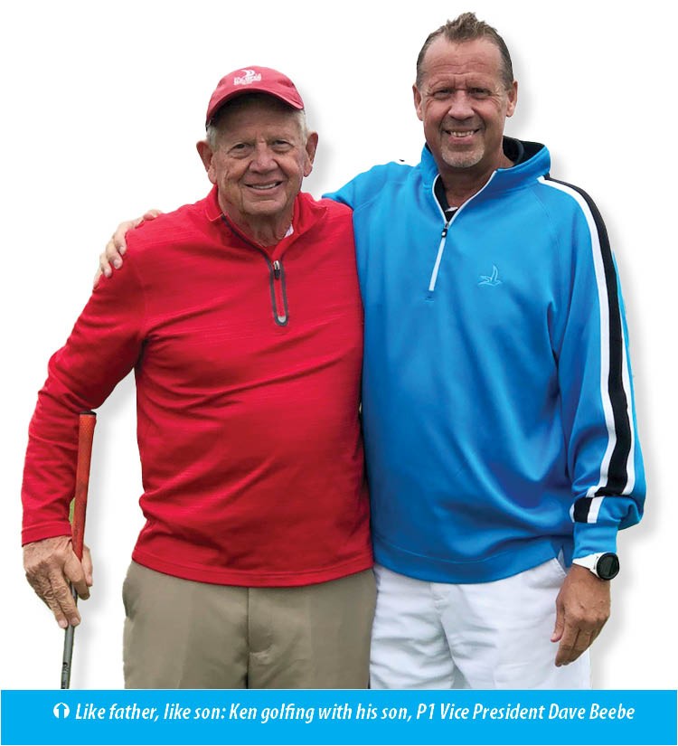 Dave Beebe golfing with father Ken Beebe