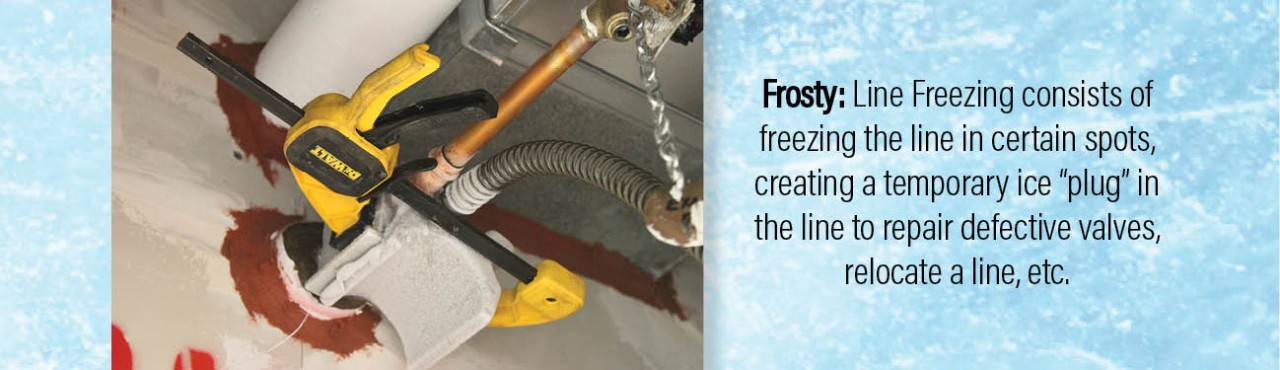 photo of a line freezing, freezing plumbing line